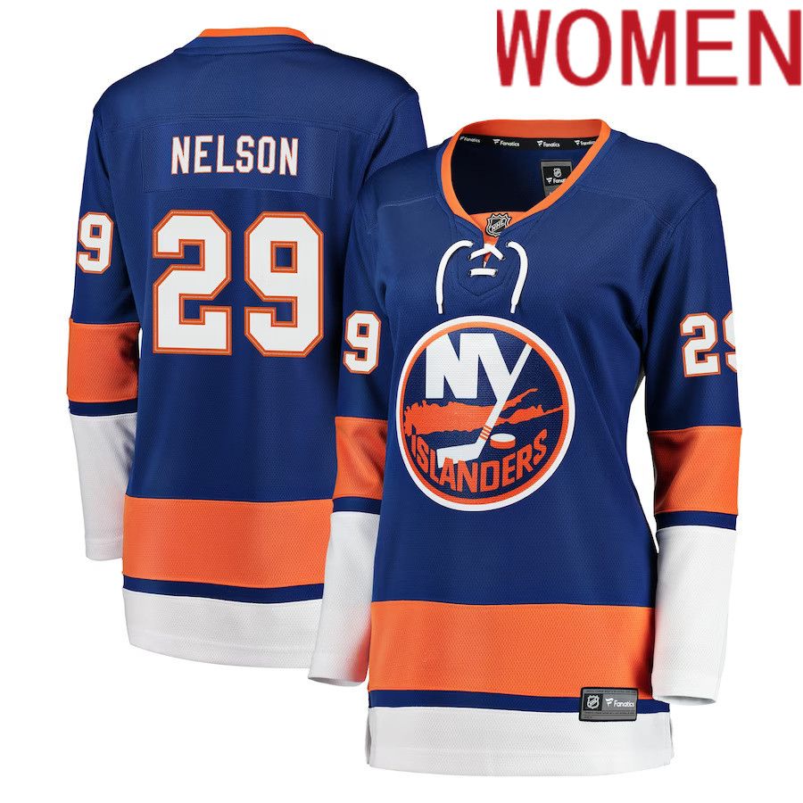 Women New York Islanders 29 Brock Nelson Fanatics Branded Royal Breakaway Player NHL Jersey